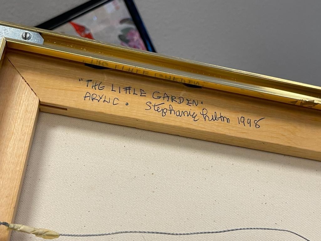 STEPHANIE HILTON LOCAL RENO, NV ARTIST INK, PEN, ACRYLIC PAINTING TITLED THE LITTLE GARDEN 1998 - 6