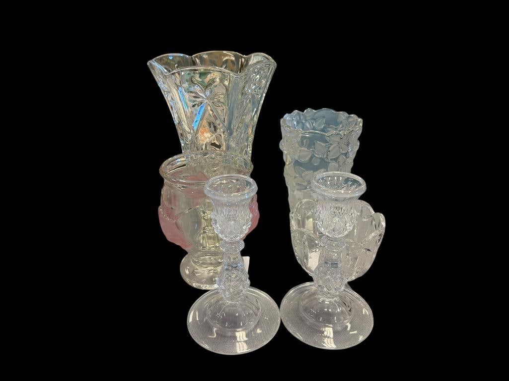 ASSORTED CRYSTAL AND PRESSED GLASS TABLEWARE AND VASES (1 of 19)