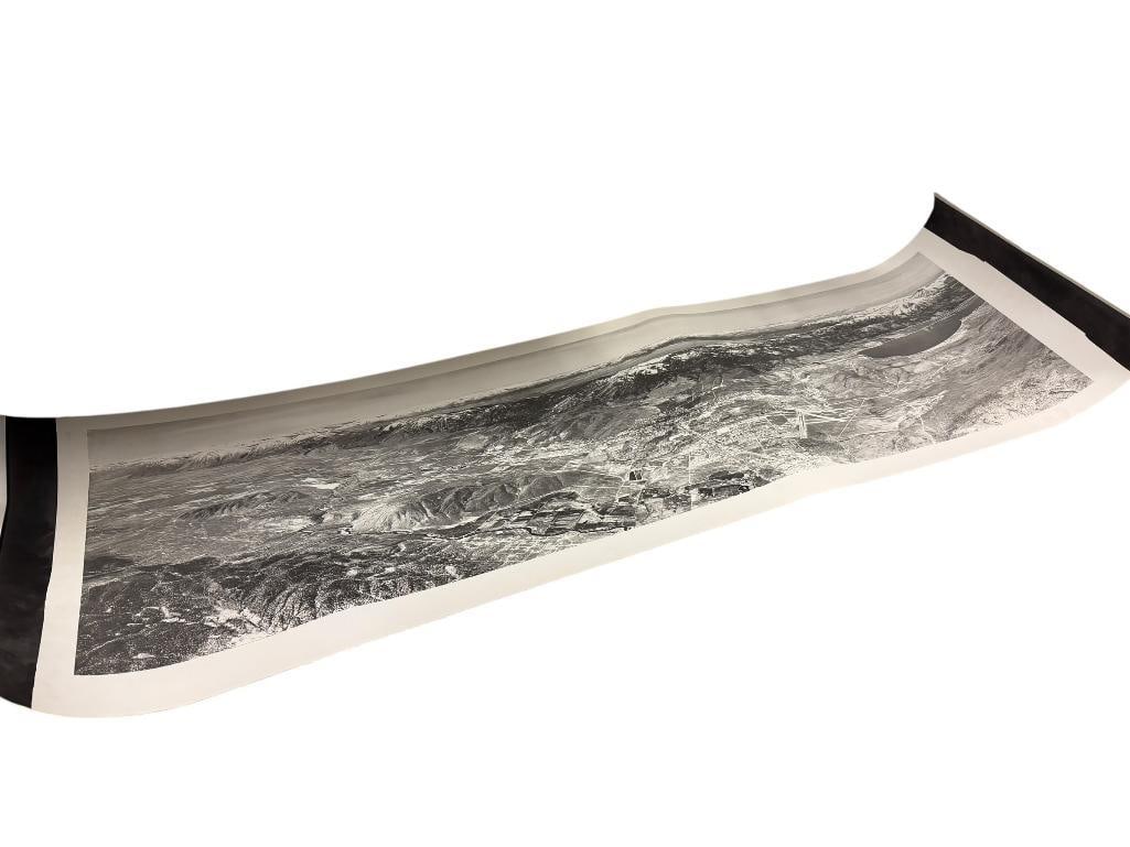VINTAGE BLACK AND WHITE PANORAMIC PHOTOGRAPH OF NORTHERN NEVADA INCLUDING LAKE TAHOE AND WASHOE (1 of 8)