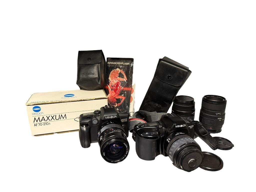 VINTAGE MINOLTA MAXXUM 70 CAMERA WITH 28-85MM LENS AND MINOLTA 3XI WITH 35-80MM LENS (1 of 20)
