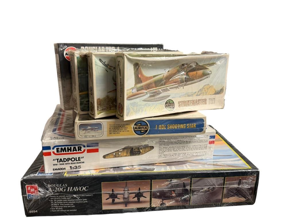 EIGHT SEALED MILITARY PLANE MODELS BY AIRFIX, AND ERTL INCLUDING A-20G HAVOC, STRIKEMASTER, AND M... (1 of 10)