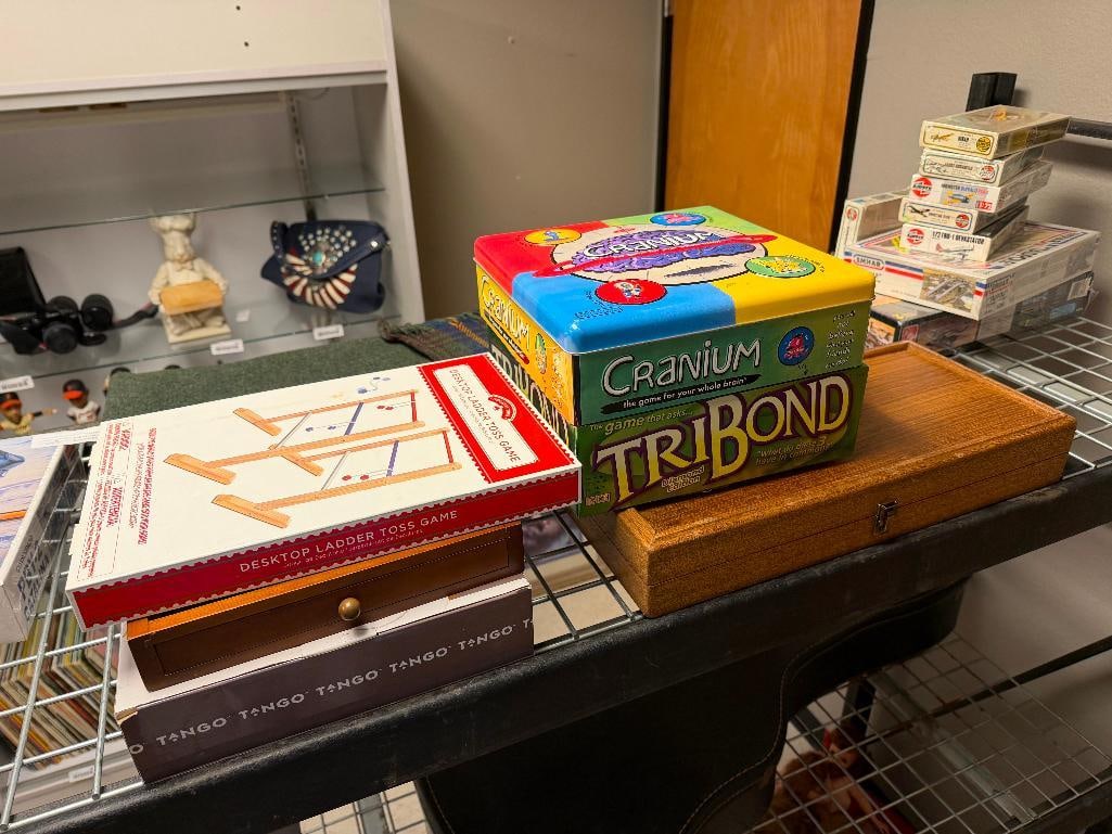 COLLECTION OF BOARD GAMDS AND HOUSE GAMES INCLUDING CRANIUM, TRIBOND, DESKTOP LADDER TOSS, AND MORE - 2