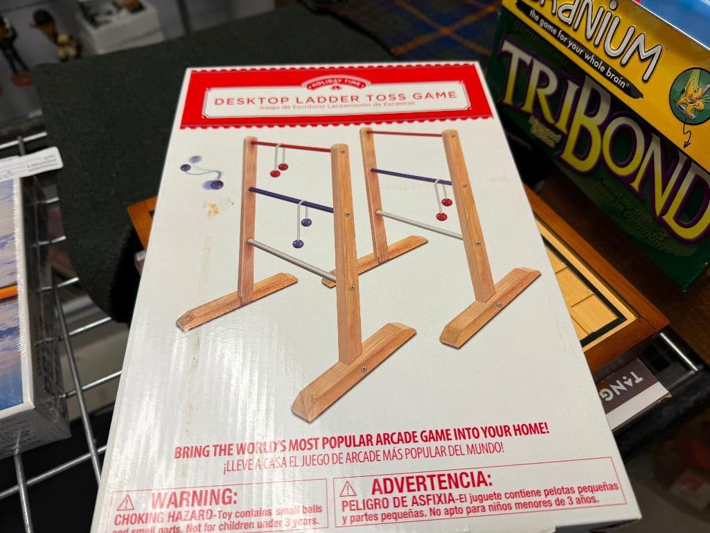 COLLECTION OF BOARD GAMDS AND HOUSE GAMES INCLUDING CRANIUM, TRIBOND, DESKTOP LADDER TOSS, AND MORE - 3