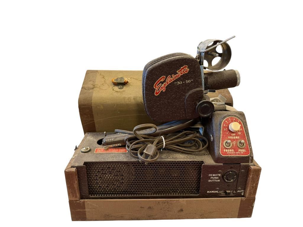 1950'S EXPLAINETTE 30-50 PHONOGRAPH COMBINATION PROJECTOR MADE BY OPERADIO MANUFACTURING CO. (1 of 12)