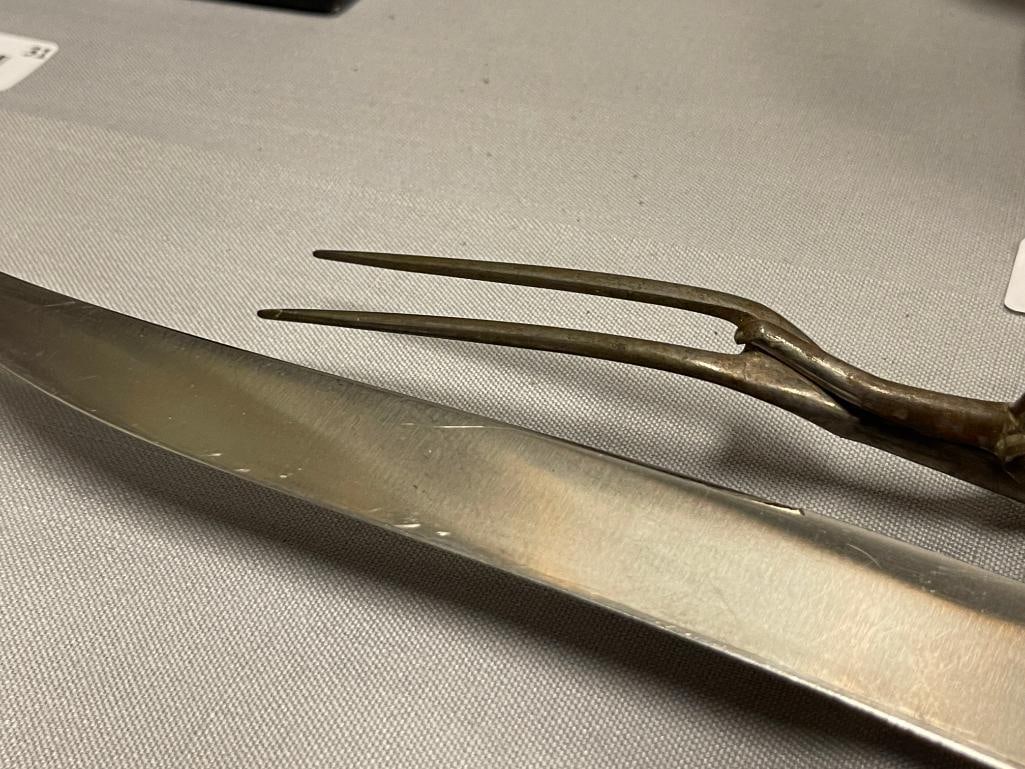 VINTAGE GORHAM ETRUSCAN GREEK STYLED STERLING SILVER HANDLED CUTLERY / CARVING SET - 3