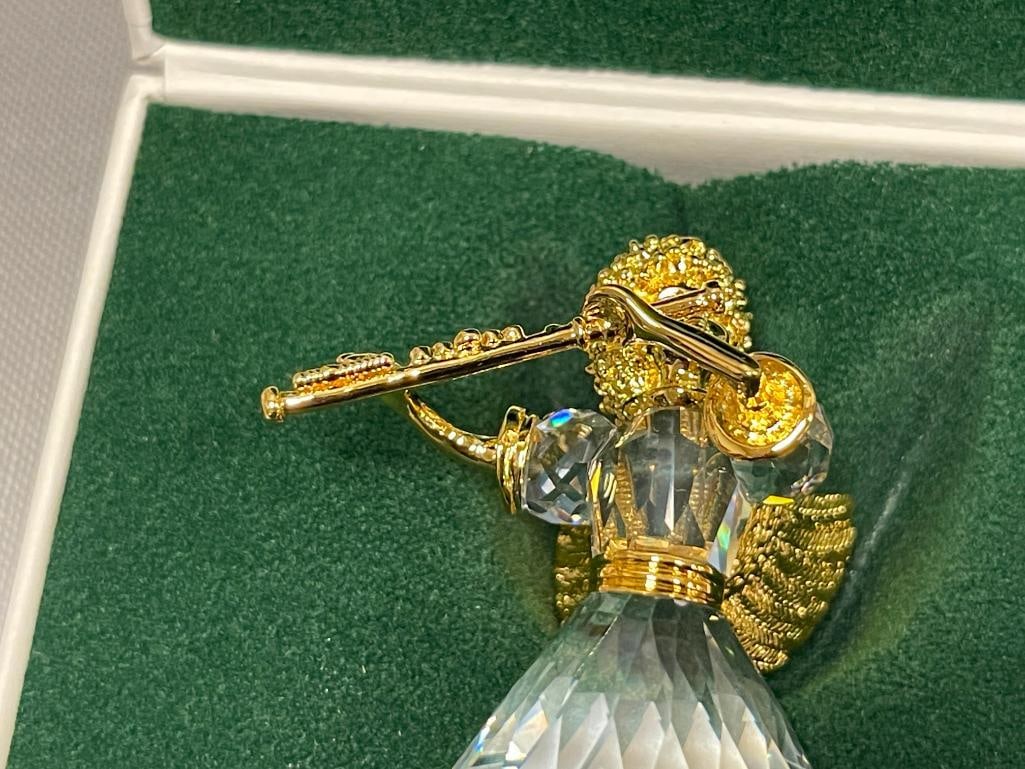 SWAROVSKI CRYSTAL MEMORIES 1999 CHRISTMAS ANGEL ORNAMENT WITH GOLD FEATURES - 3