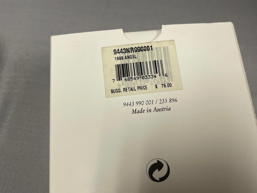 SWAROVSKI CRYSTAL MEMORIES 1999 CHRISTMAS ANGEL ORNAMENT WITH GOLD FEATURES - 6