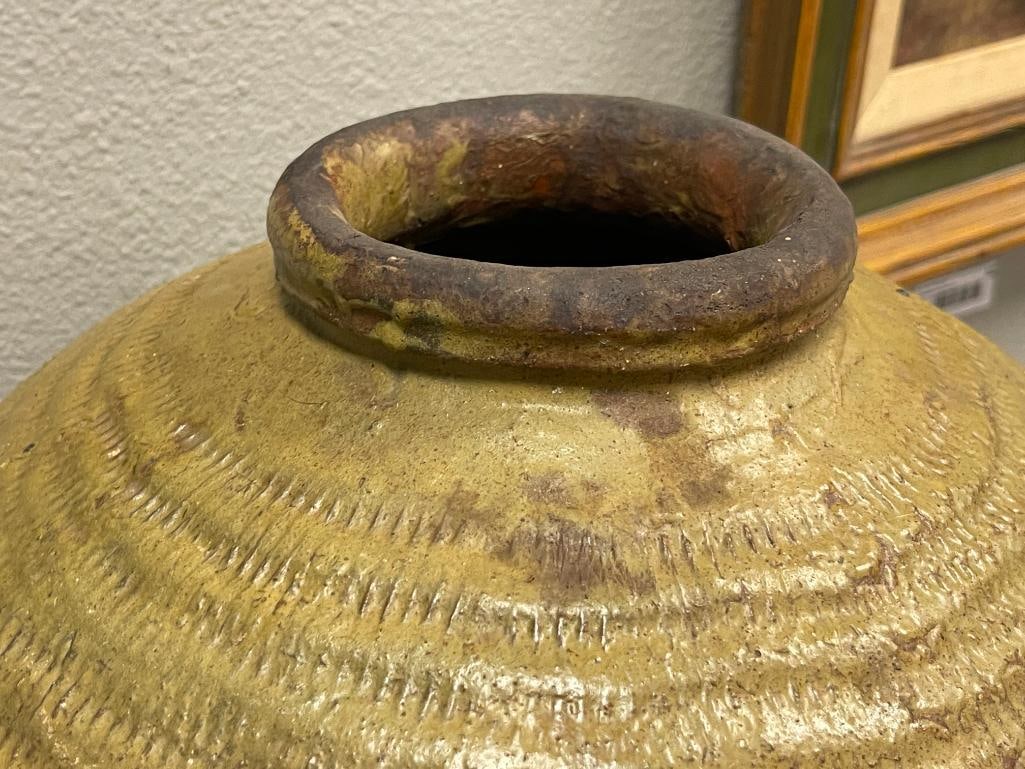 19TH CENTURY CHINESE CLAY MIJIU LARGE JAR USED TO FERMENT RICE WINE AND OTHER FOODS / PICKLING JAR - 4