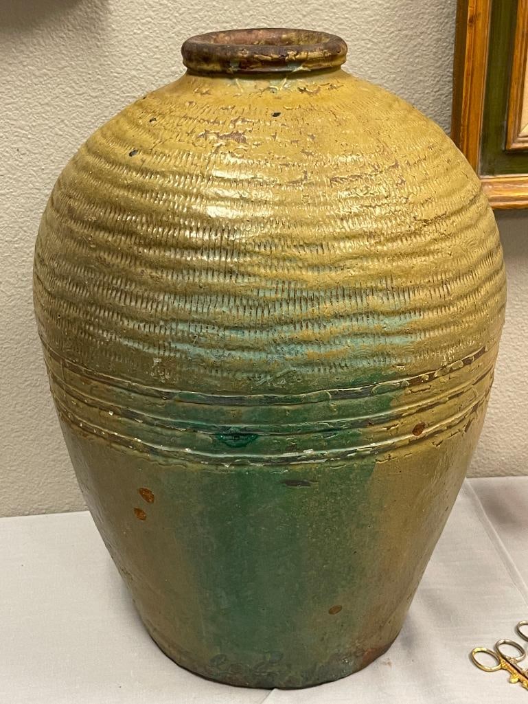 19TH CENTURY CHINESE CLAY MIJIU LARGE JAR USED TO FERMENT RICE WINE AND OTHER FOODS / PICKLING JAR - 6
