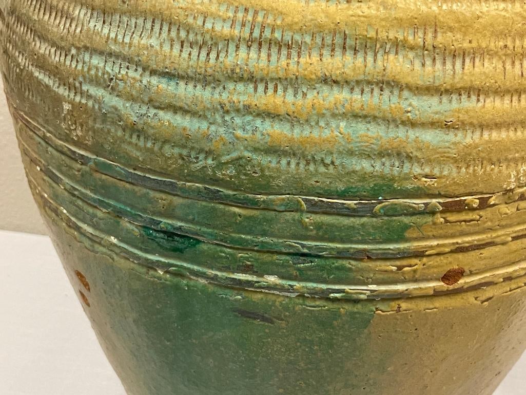 19TH CENTURY CHINESE CLAY MIJIU LARGE JAR USED TO FERMENT RICE WINE AND OTHER FOODS / PICKLING JAR - 7