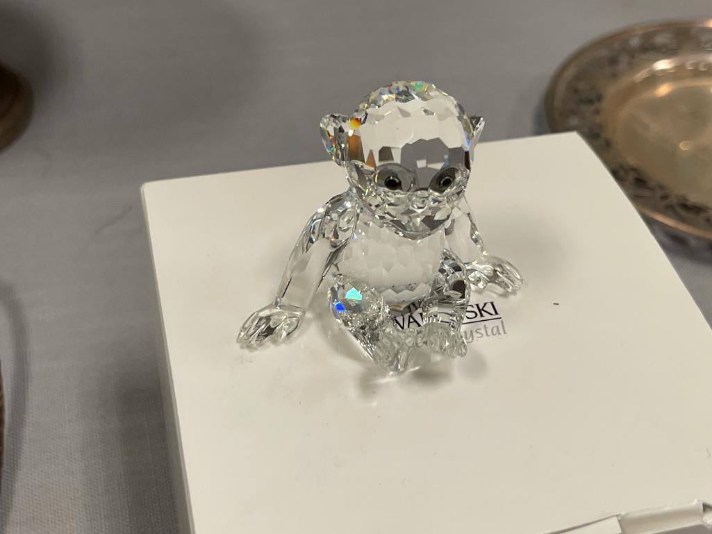 SWAROVSKI SILVER CRYSTAL FACETED FIGURINE OF A CHIMPANZEE NO. 7618NR000001 - 2