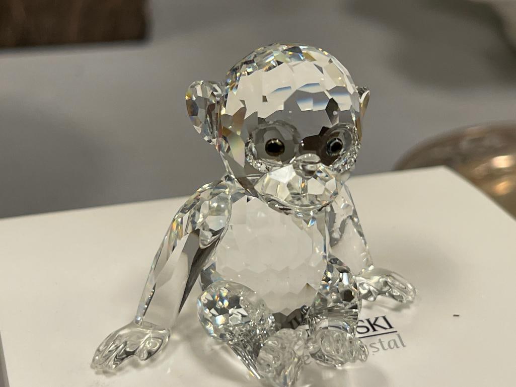 SWAROVSKI SILVER CRYSTAL FACETED FIGURINE OF A CHIMPANZEE NO. 7618NR000001 - 3