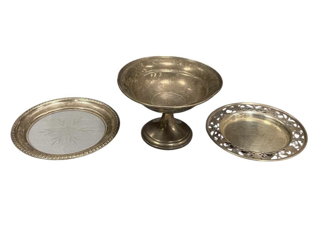 VINTAGE STERLING SILVER TABLEWARE / DISHES 52 GRAMS SOLID WEIGHT, 270 GRAMS COMBINED WEIGHT (1 of 8)