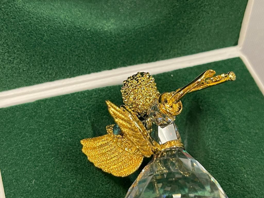 SWAROVSKI CRYSTAL MEMORIES 1999 CHRISTMAS ANGEL ORNAMENT WITH GOLD FEATURES - 5