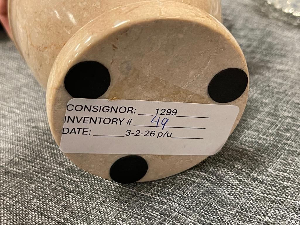 POLISHED NATURAL STONE MATCHING MORTAR AND PESTLE IN TAN COLOR - 5