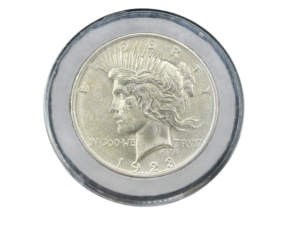 1923 U.S. PEACE SILVER DOLLAR BU (1 of 6)