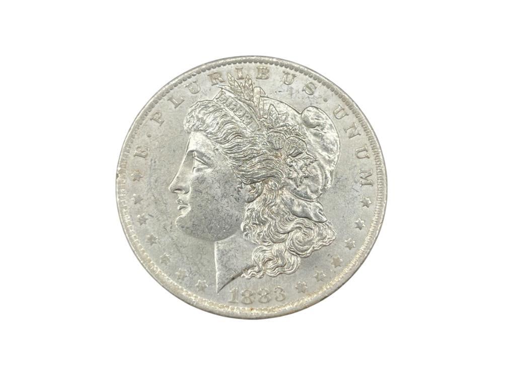 1883-O U.S. MORGAN SILVER DOLLAR BU: IN VINTAGE PACKAGING BY NFC GRADING, 90% SILVER 