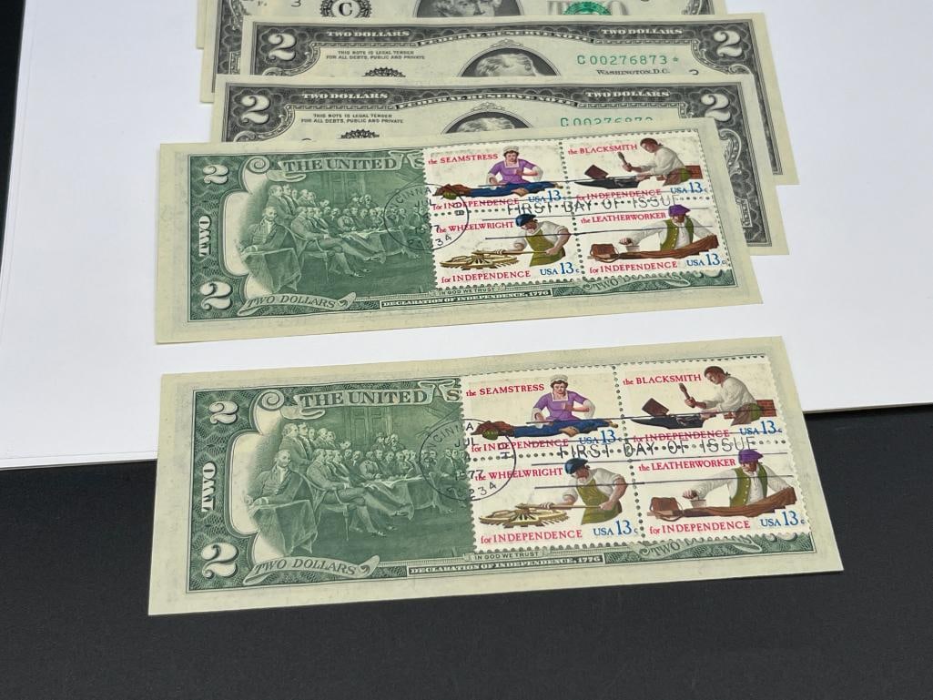 SIX U.S. $2 CURRENCY STAR NOTES INCLUDING FIVE CONSECUTIVE NOTES FROM 1976 - 5