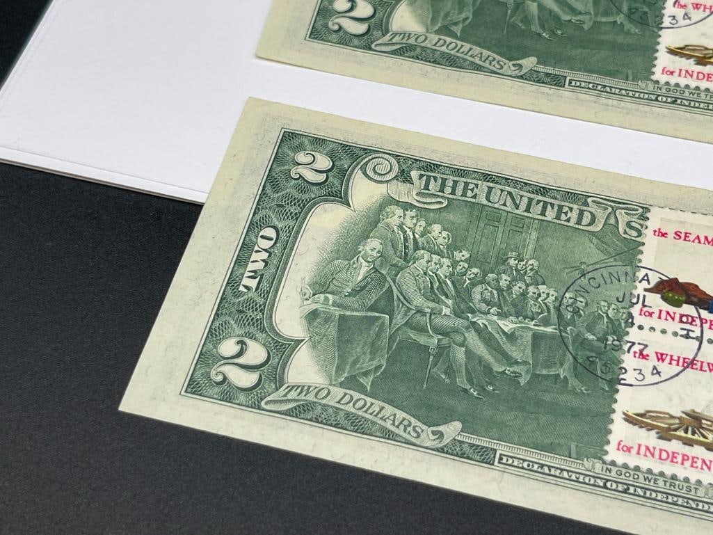 SIX U.S. $2 CURRENCY STAR NOTES INCLUDING FIVE CONSECUTIVE NOTES FROM 1976 - 7