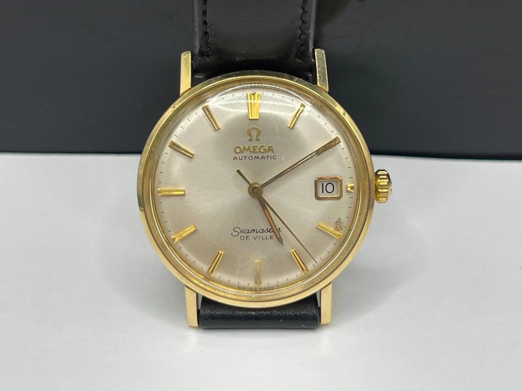 VINTAGE OMEGA SEAMASTER DEVILLE 18K YELLOW GOLD CASED AUTOMATIC WRISTWATCH - 2