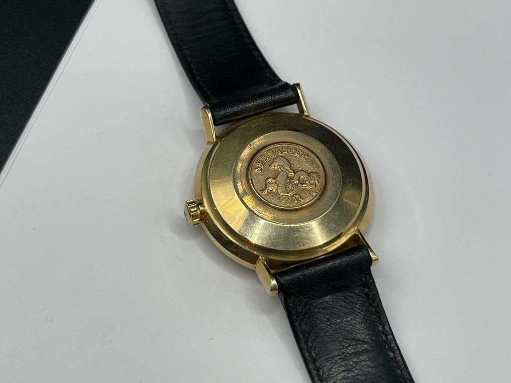 VINTAGE OMEGA SEAMASTER DEVILLE 18K YELLOW GOLD CASED AUTOMATIC WRISTWATCH - 6