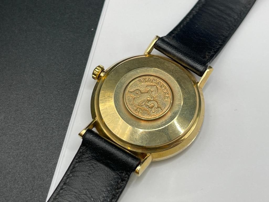 VINTAGE OMEGA SEAMASTER DEVILLE 18K YELLOW GOLD CASED AUTOMATIC WRISTWATCH - 7