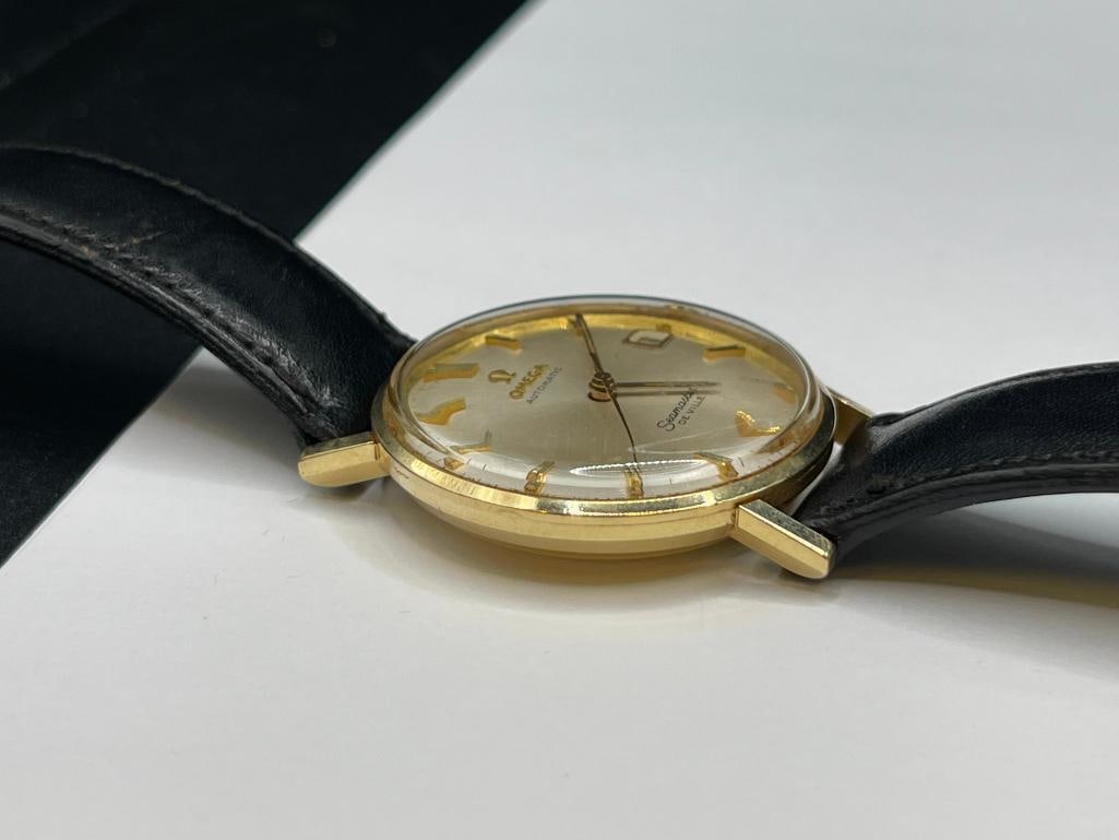 VINTAGE OMEGA SEAMASTER DEVILLE 18K YELLOW GOLD CASED AUTOMATIC WRISTWATCH - 8