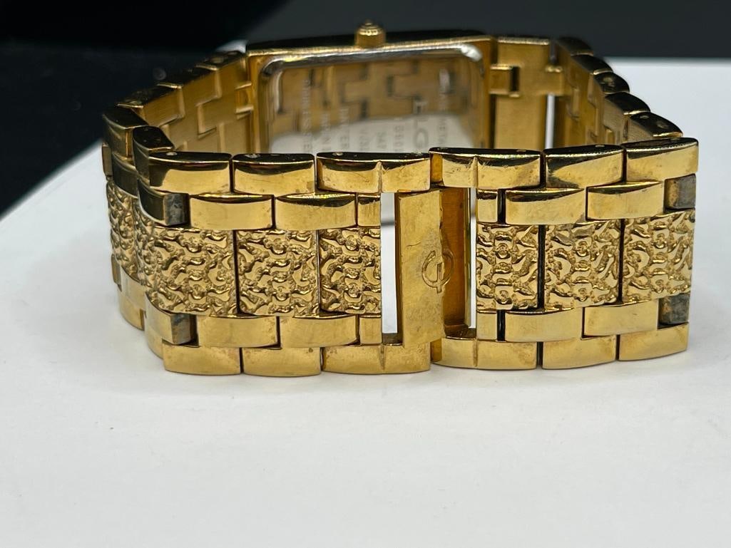 ELGIN GOLD TONE RECTANGULAR WRISTWATCH - 4