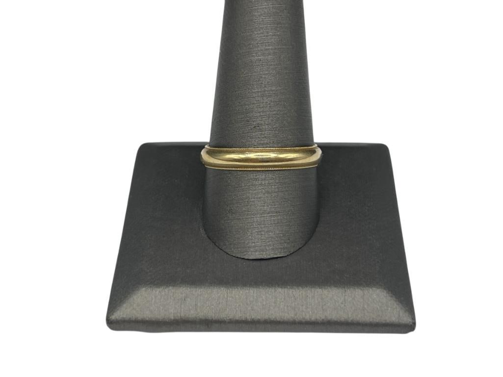 14K YELLOW GOLD WEDDING BAND: SIZE 11, 2/8" THICK, 3.27 GRAMS 