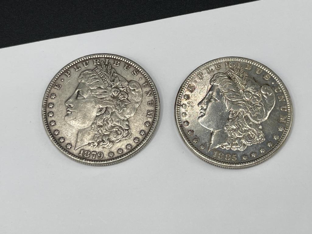 FIVE U.S. MORGAN SILVER DOLLARS FEATURING VARIOUS DATES AND MINT MARKS - 4