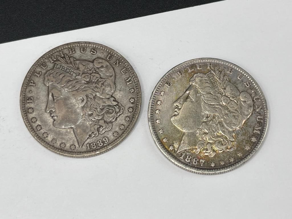 FIVE U.S. MORGAN SILVER DOLLARS FEATURING VARIOUS DATES AND MINT MARKS90 - 4