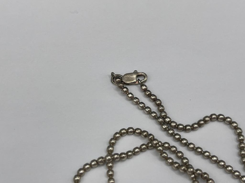 VINTAGE RALPH LAUREN STERLING SILVER DOGTAG DESIGN NECKLACE - 6