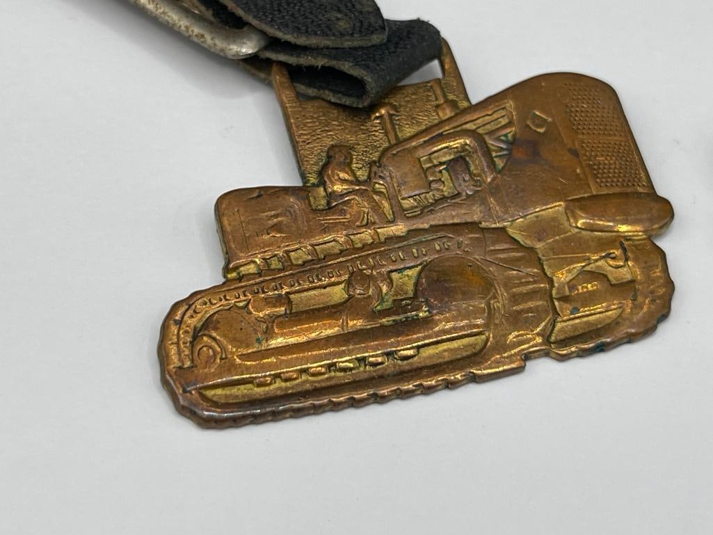 1938 DOGTAX STATE OF MAINE BADGE AND 1962 YUKON EQUIP. ANCHORAGE TRACTOR WATCH FOB - 7