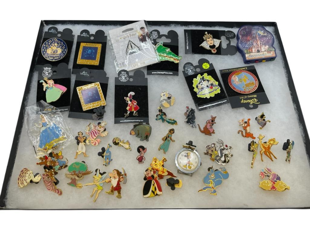 39 DISNEY ASSORTED CHARACTER PINS FEATURING MOST WITH MICKEY MOUSE BACK SLIDES (1 of 11)