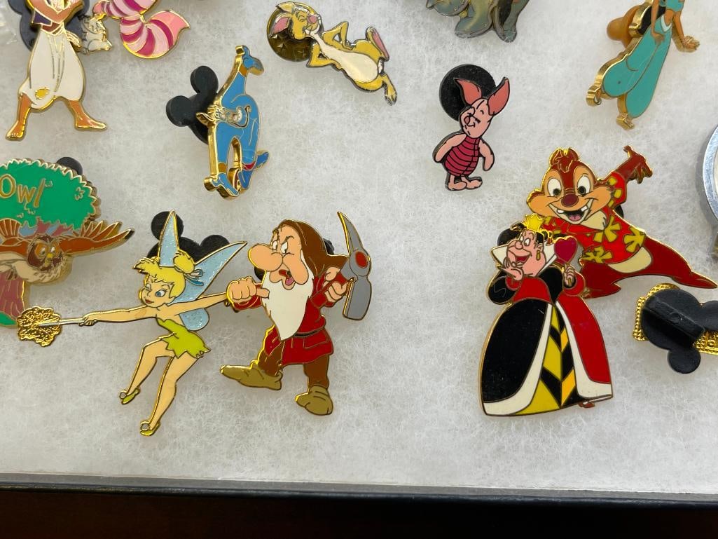 39 DISNEY ASSORTED CHARACTER PINS FEATURING MOST WITH MICKEY MOUSE BACK SLIDES - 4