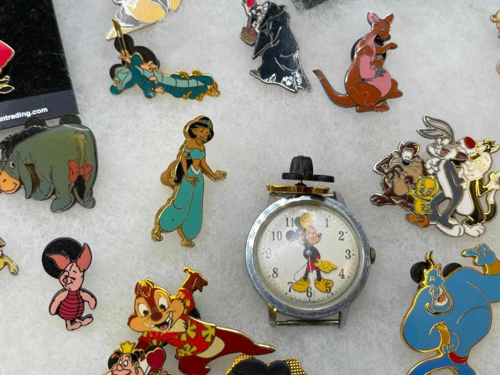 39 DISNEY ASSORTED CHARACTER PINS FEATURING MOST WITH MICKEY MOUSE BACK SLIDES - 5