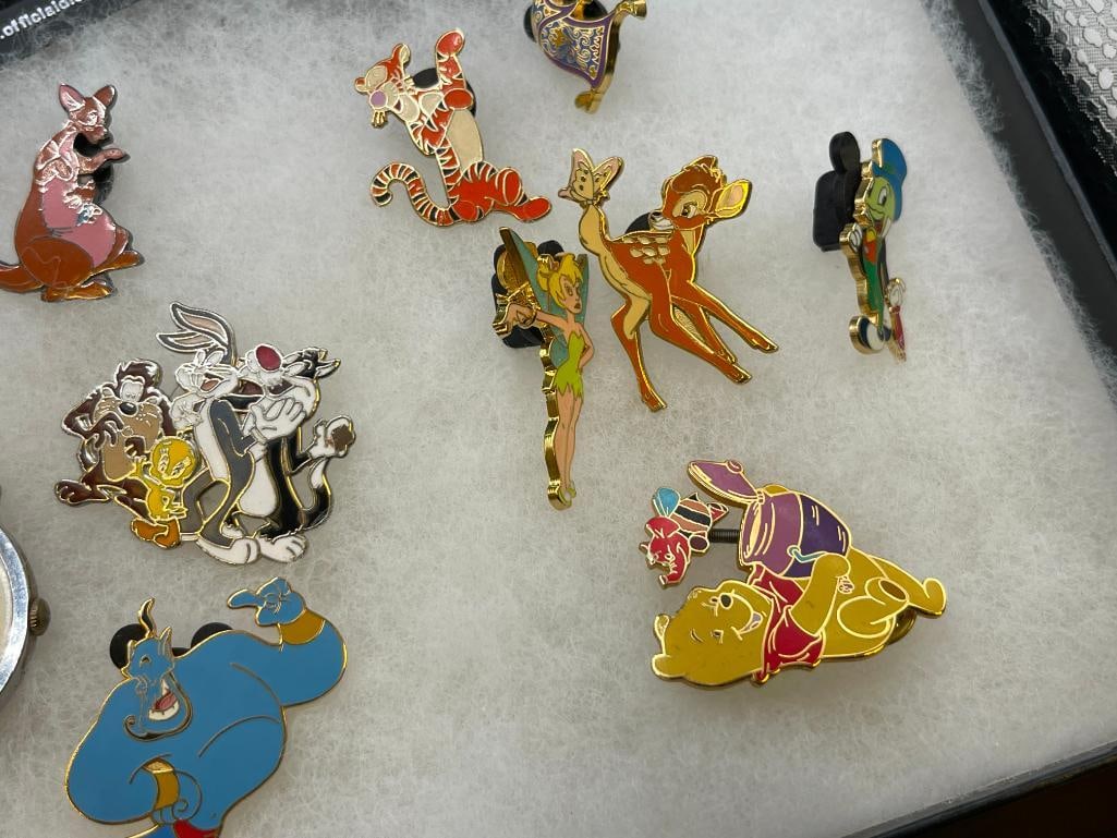 39 DISNEY ASSORTED CHARACTER PINS FEATURING MOST WITH MICKEY MOUSE BACK SLIDES - 6