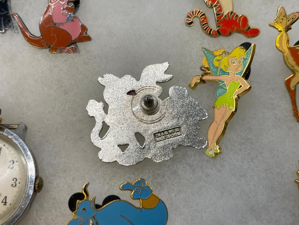 39 DISNEY ASSORTED CHARACTER PINS FEATURING MOST WITH MICKEY MOUSE BACK SLIDES - 8