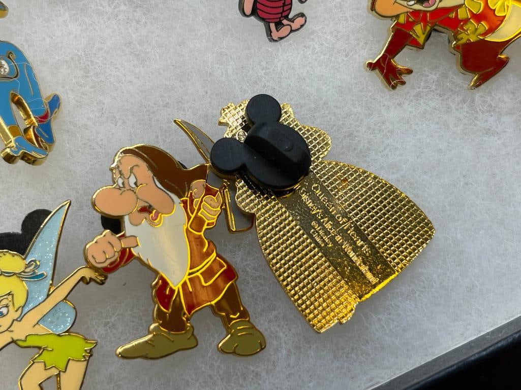 39 DISNEY ASSORTED CHARACTER PINS FEATURING MOST WITH MICKEY MOUSE BACK SLIDES - 9