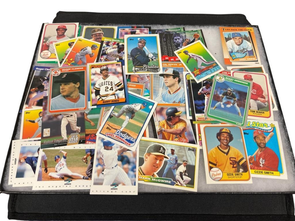 COLLECTIBLE BASEBALL CARDS FROM 1980'S AND 1990'S INCLUDING BARRY BONDS, NOLAN RYAN, AND MORE (1 of 14)