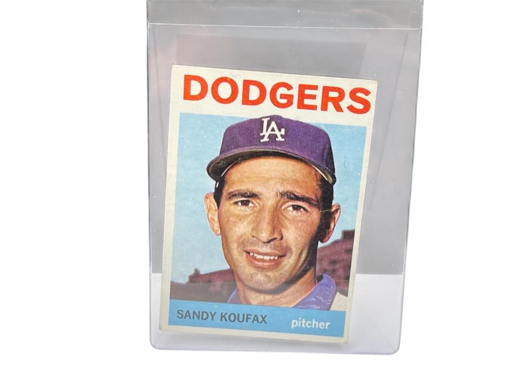 1964 TOPPS #200 DODGERS SANDY KOUFAX BASEBALL CARD: RARE CARD, VIEW PICTURES FOR CONDITION REVIEW, COLLECTION FROM A LOCAL RENO, NV DOCTOR AT RENOWN WHO RAN BIG LEAGUE SPORTS MEDICINE BASEBALL CAMP FOR NEARLY 20 YEARS, DOCTOR JOHN ANDREW CAMERON 