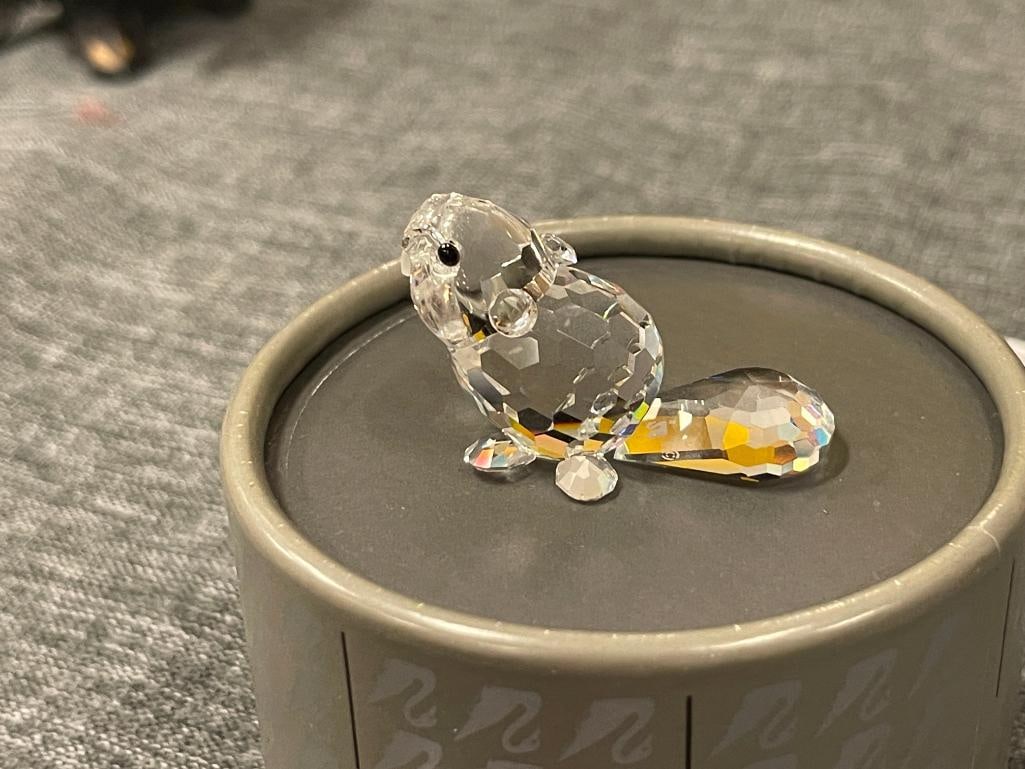 SWAROVSKI SILVER CRYSTAL FACETED BEAVER FIGURINE NO. 7616NR000002 - 3
