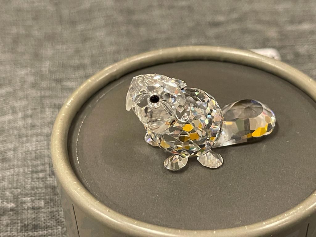 SWAROVSKI SILVER CRYSTAL FACETED BEAVER FIGURINE NO. 7616NR000002 - 4
