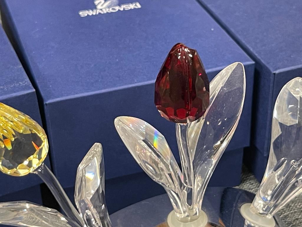 SWAROVSKI CRYSTAL SOCIETY MEMBERS RENEWAL CRYSTAL TULIPS, RED, YELLOW, AND GREEN - 4