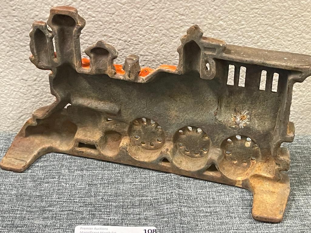 VINTAGE CAST IRON LOCOMOTIVE DOOR STOP - 5