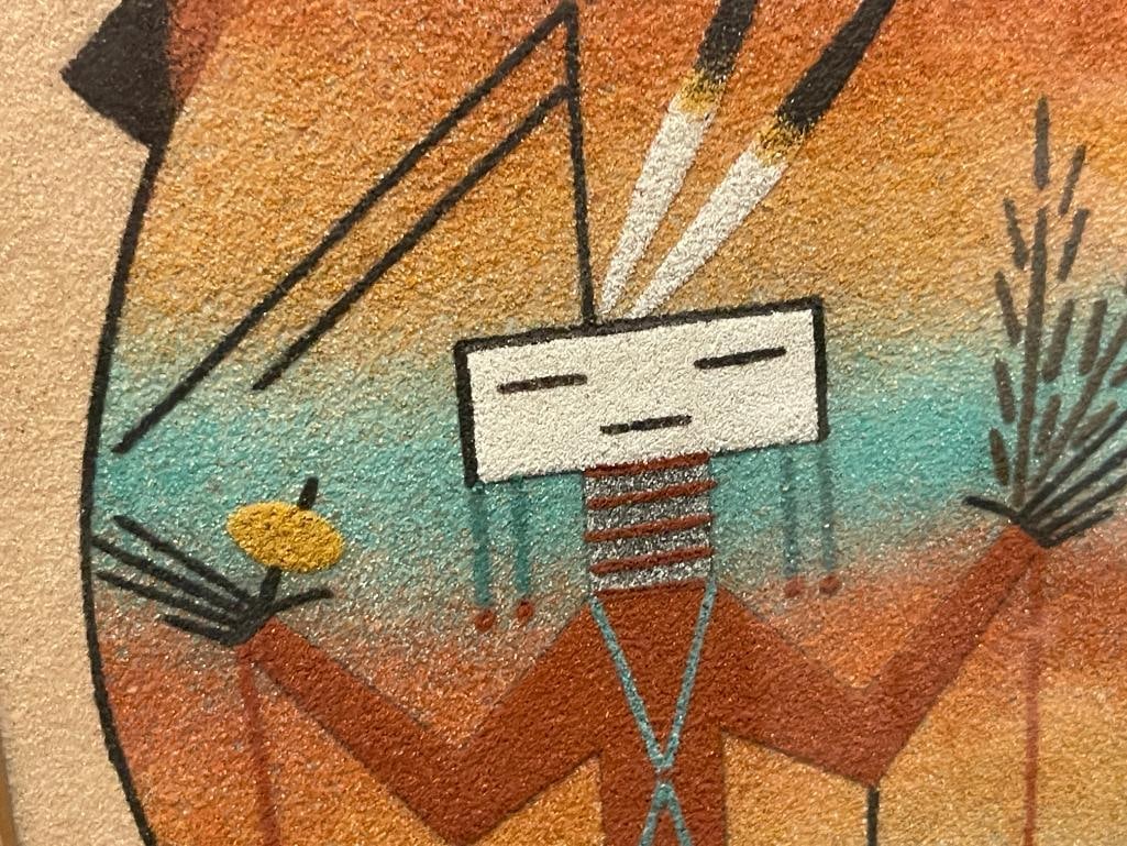 HOPI SAND ART PANEL BY THOMPSON TITLED MALE WIND WAY - 3