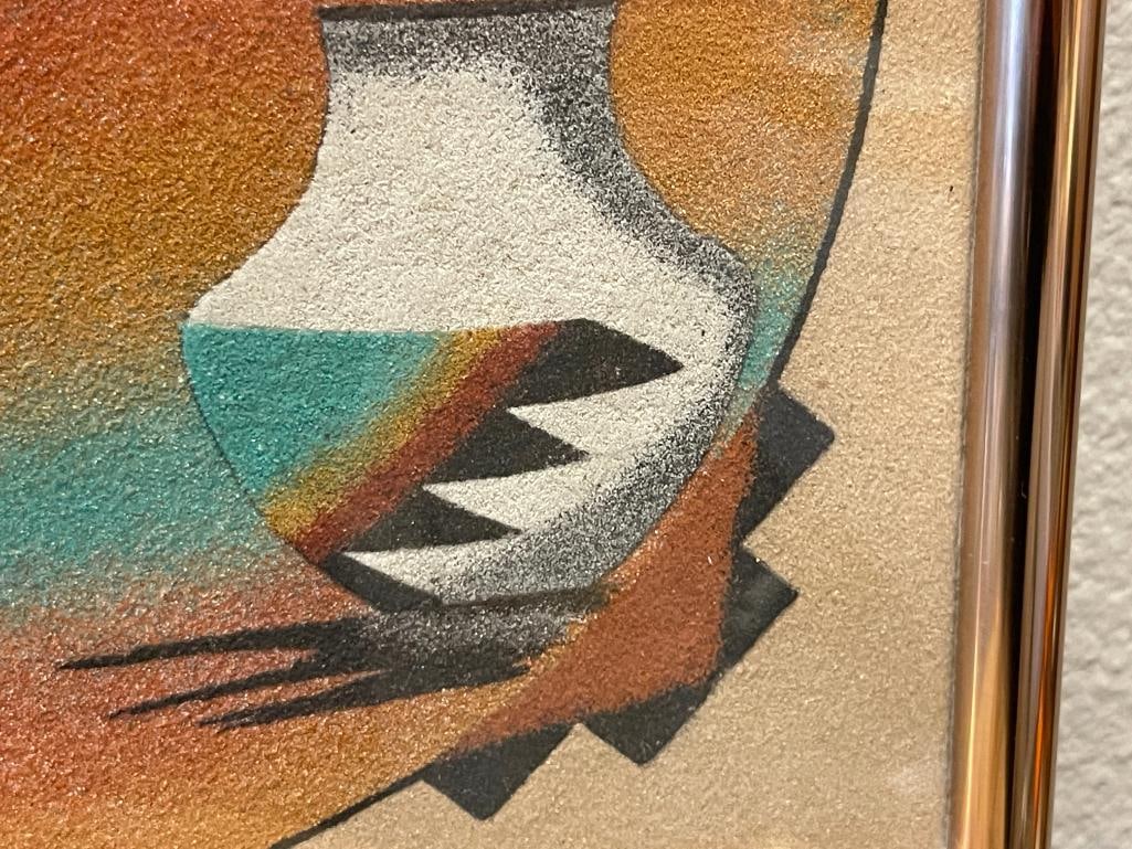 HOPI SAND ART PANEL BY THOMPSON TITLED MALE WIND WAY - 4