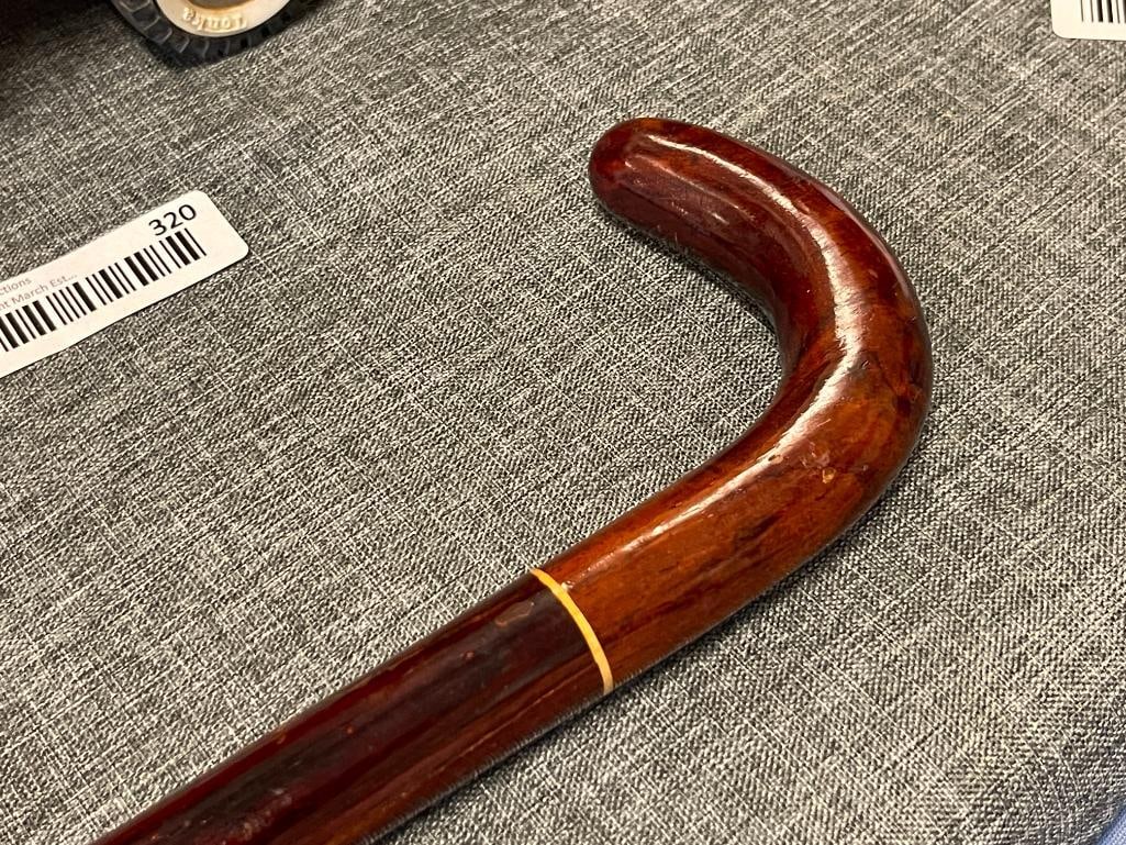 HAND CRAFTED CLASSIC CROOK HANDLE WALKING CANE HEAVY POLISHED - 3