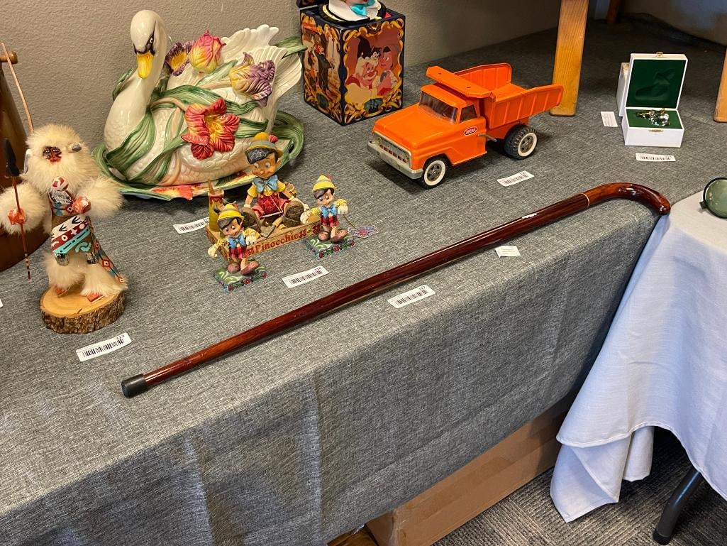 HAND CRAFTED CLASSIC CROOK HANDLE WALKING CANE HEAVY POLISHED - 4