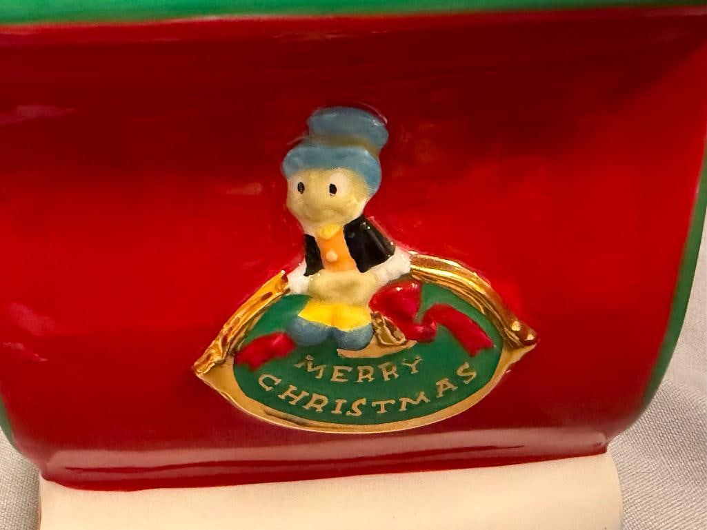 DISNEY STORE EXCLUSIVE DISNEY CHARACTER HOLIDAY CERAMIC COOKIE / BISCUIT JAR - 15